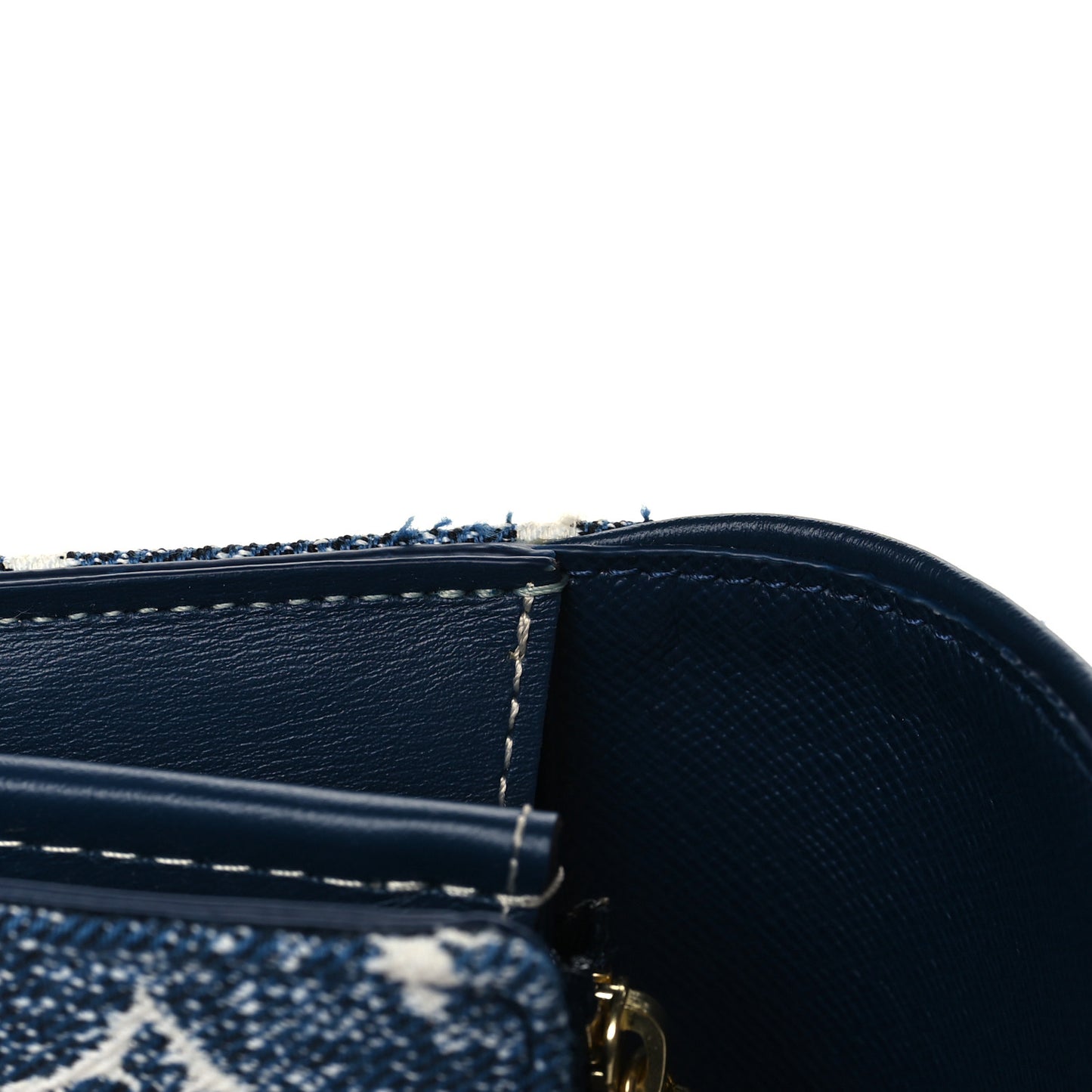 Monogram Jacquard Denim Sarah Wallet Bleu