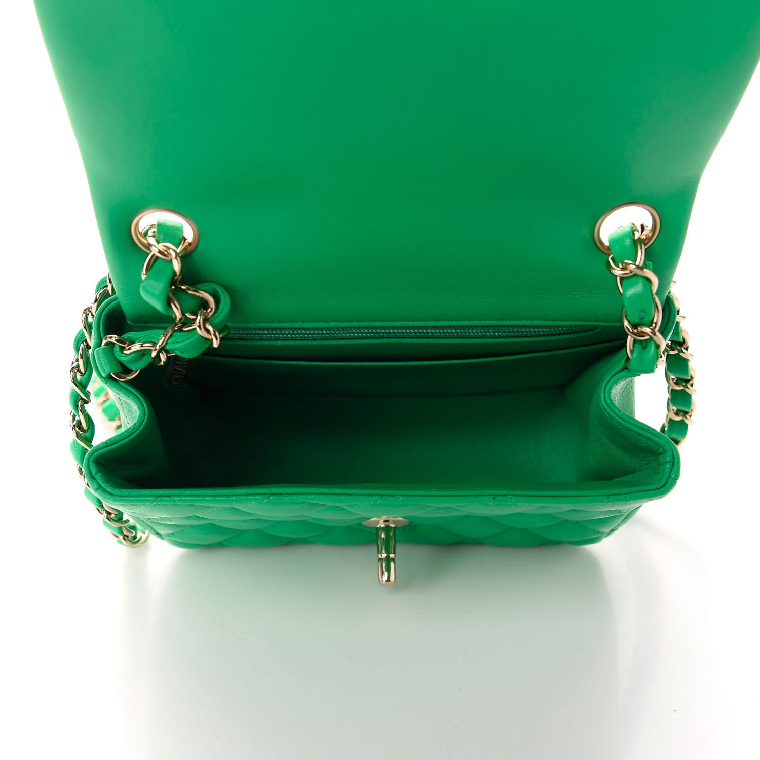 Chanel Lambskin Quilted Mini Square Flap Green 5 of 11