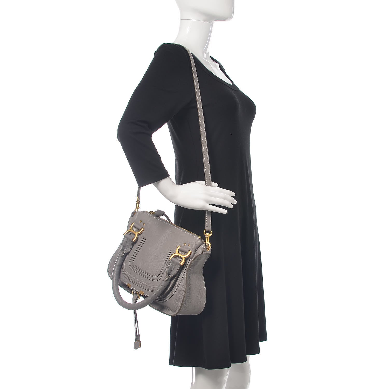 Chloe Calfskin Small Marcie Satchel Cashmere Grey 3 of 13