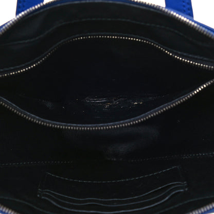 Balenciaga Shiny Day Calfskin Logo XS Triangle Chain Duffle Bleu Roi White 5 of 16