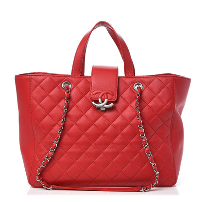 Chanel Caviar Quilted Large CC Box Shopping Tote Red 1 of 14