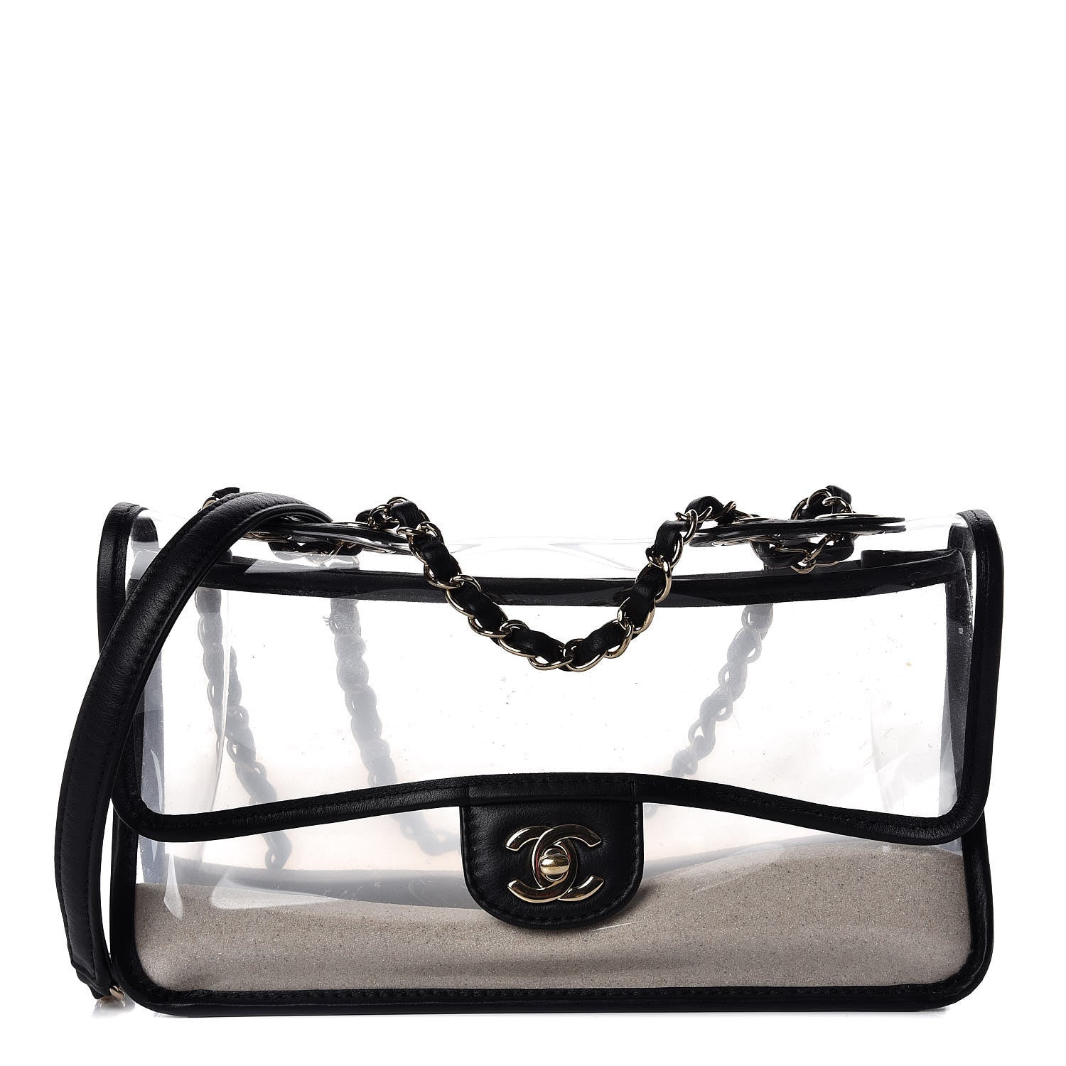 Chanel Lambskin PVC Medium Coco Sand Flap Black 1 of 9