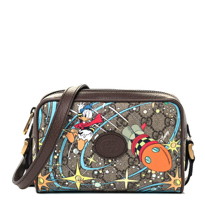 Gucci X DISNEY GG Supreme Monogram Donald Duck Interlocking G Shoulder Bag Beige Multicolor New Acero 1 of 10