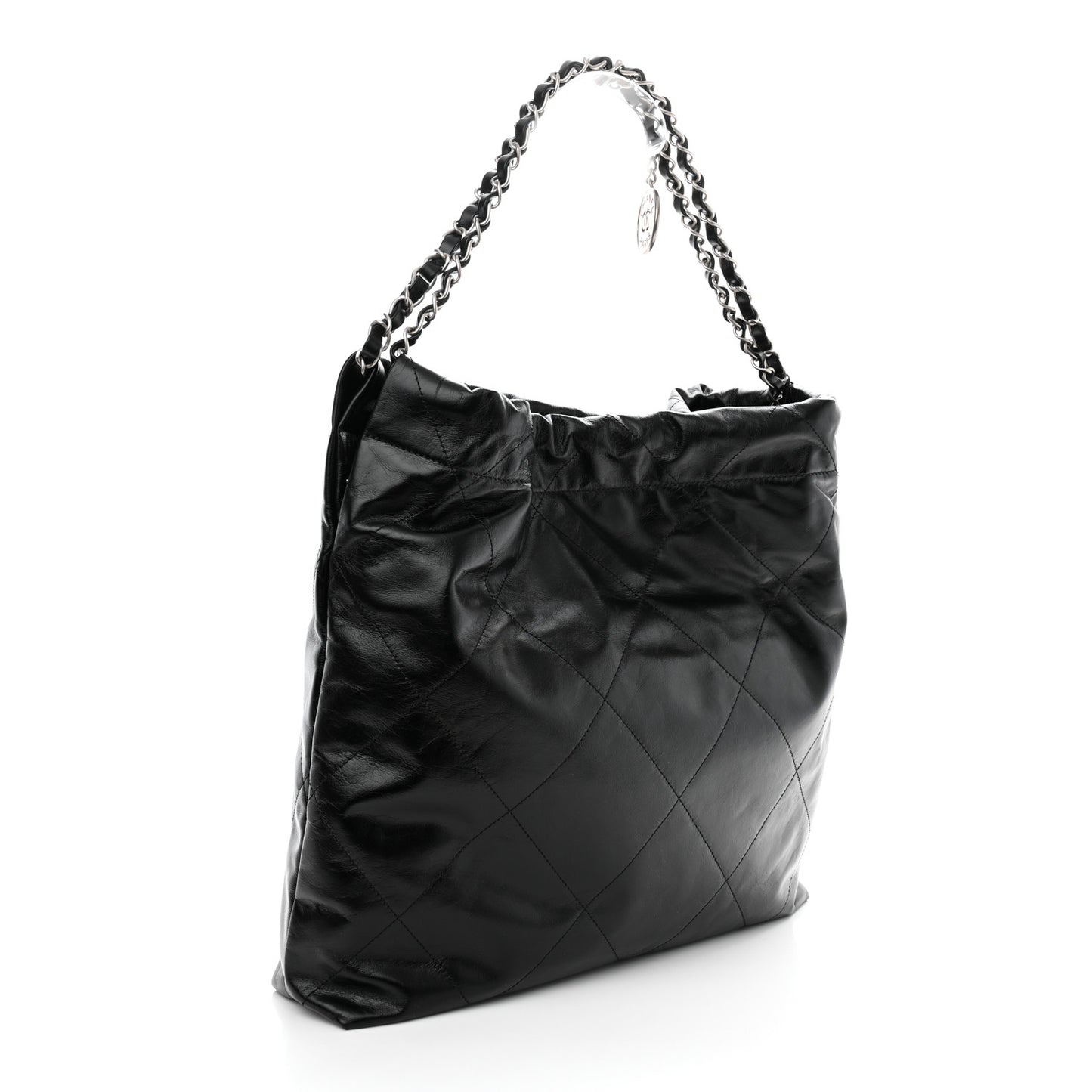 Shiny Calfskin Quilted Chanel 22 Black
