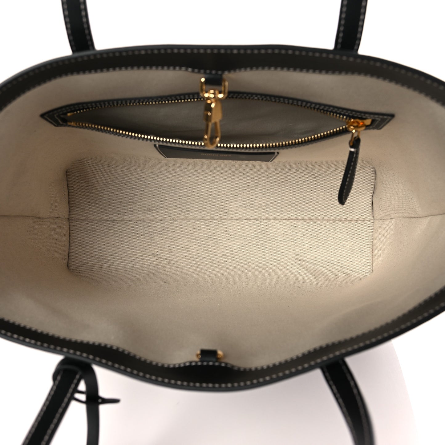 Calfskin Monogram Motif TB Medium Soft Tote Black