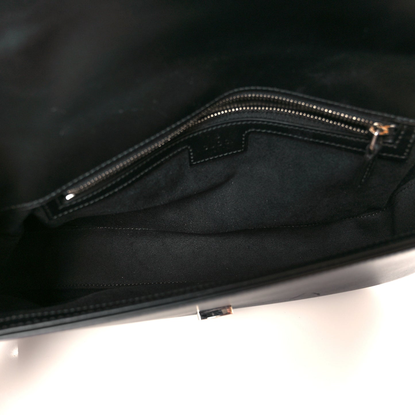 Senna Calfskin Petite GG Top Handle Shoulder Bag Black