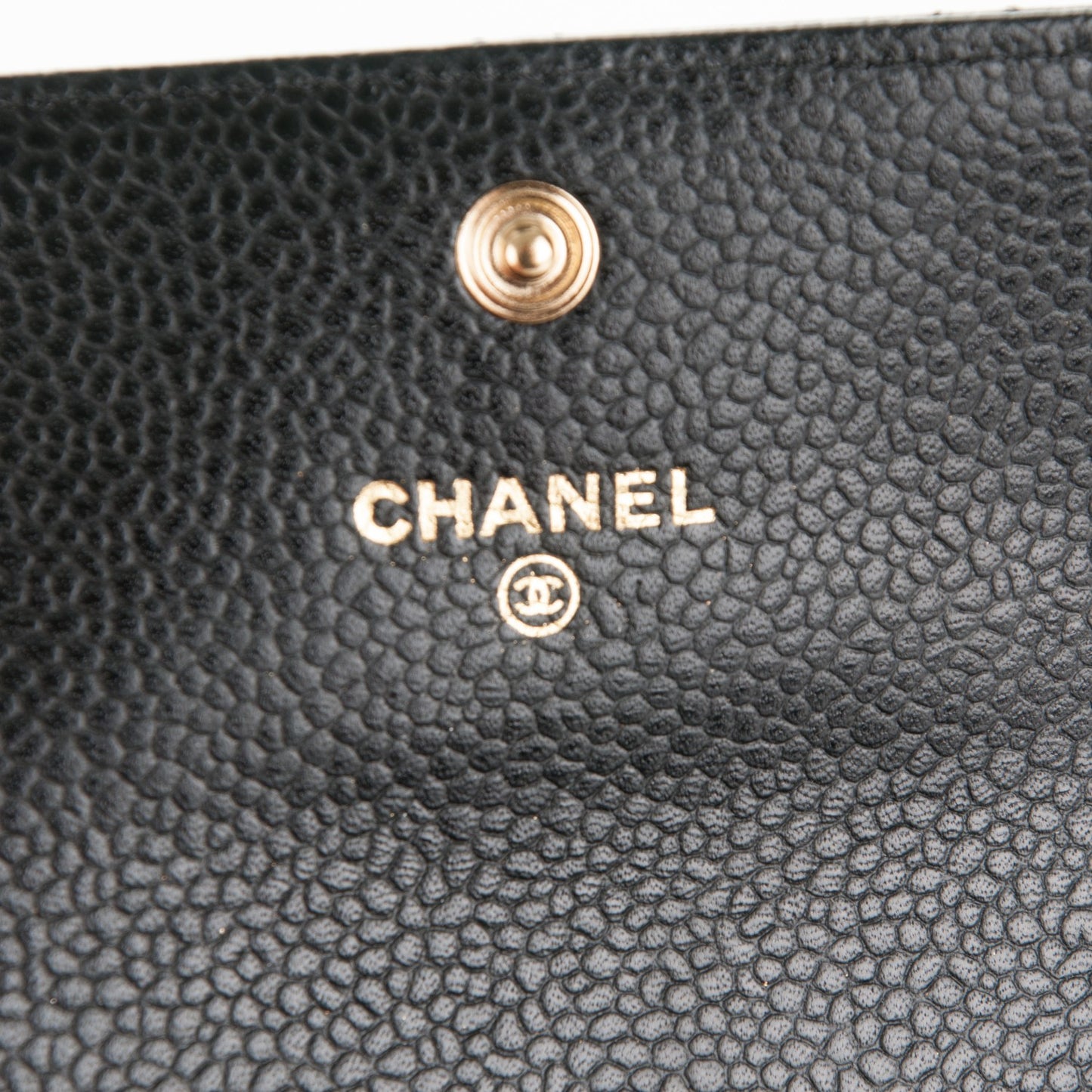 Caviar Quilted Flap Card Holder Black