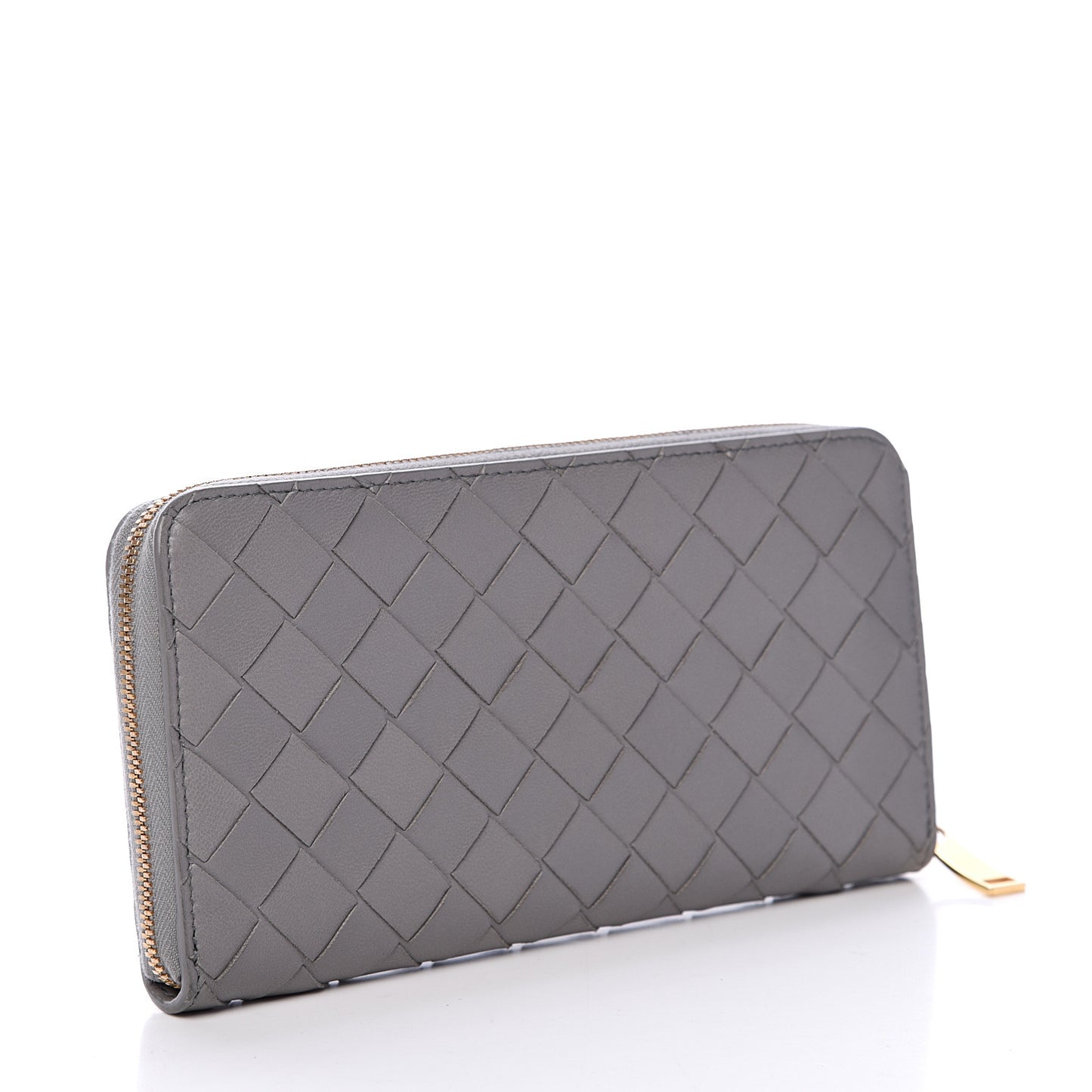 Nappa Intrecciato Zip Around Wallet Concrete