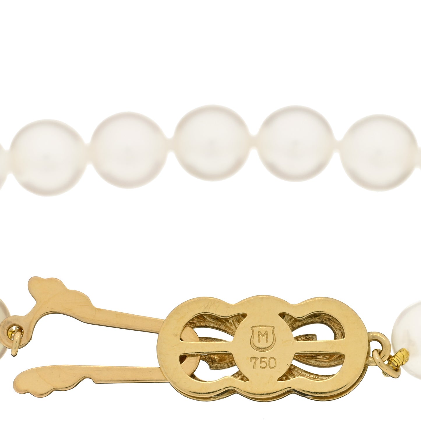 18K Yellow Gold Akoya Cultured Pearl 6.5-7mm Strand Bracelet