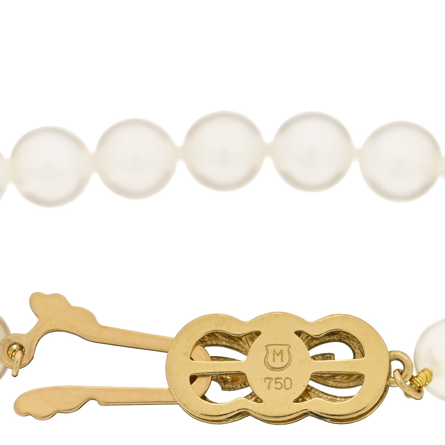 Mikimoto 18K Yellow Gold Akoya Cultured Pearl 6.5-7mm Strand Bracelet 3 of 3