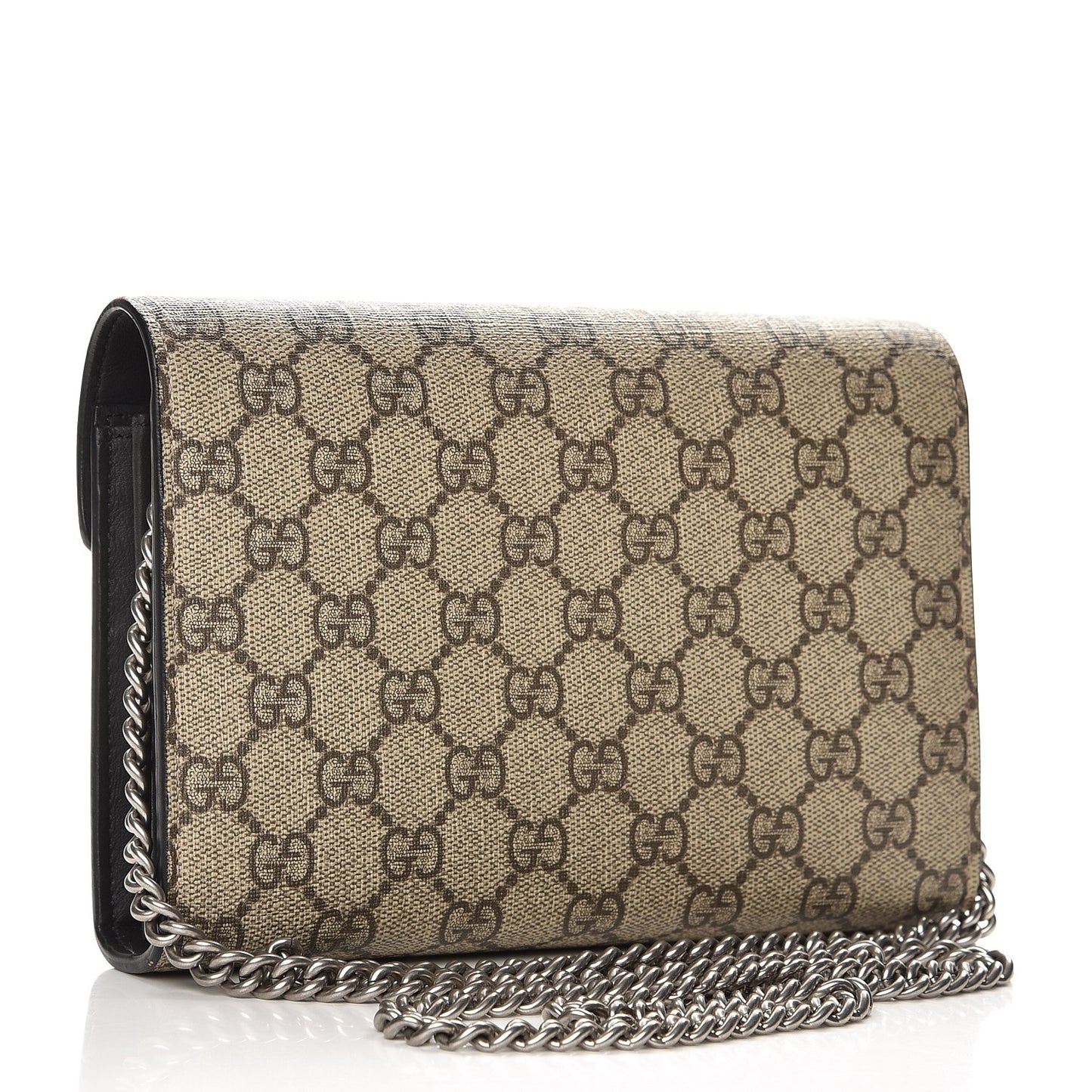 GG Supreme Monogram Mini Dionysus Chain Wallet Beige Black