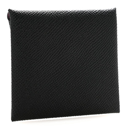Hermes Epsom Horseshoe Bastia Coin Purse Black Mauve Sylvestre 3 of 8