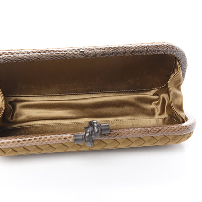 Bottega Veneta Satin Intreccio Impero Ayers Stretch Knot Clutch Light Brown 4 of 11