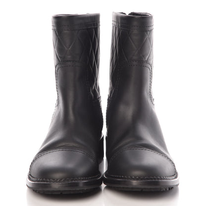 Chanel Oily Calfskin Quilted Short Boots 38.5 Black 2 of 9