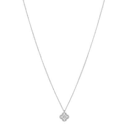 Van Cleef & Arpels 18K White Gold Diamond Sweet Alhambra Pendant Necklace 1 of 4