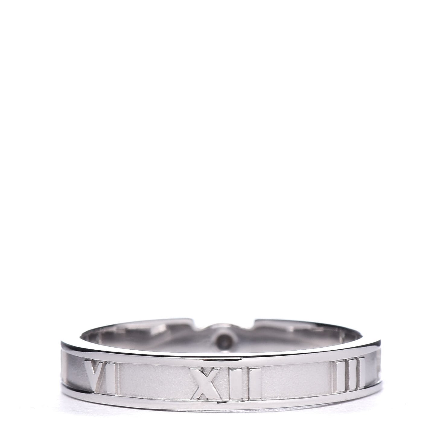 18K White Gold Diamond Atlas Solitaire Band Ring 54 7