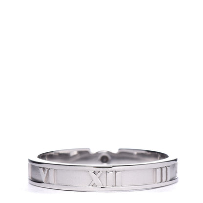 Tiffany 18K White Gold Diamond Atlas Solitaire Band Ring 54 7 3 of 5