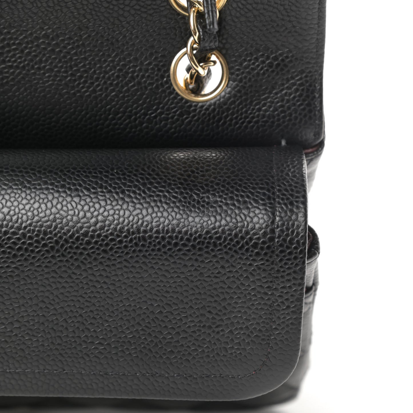 Caviar Quilted Medium Double Flap Black
