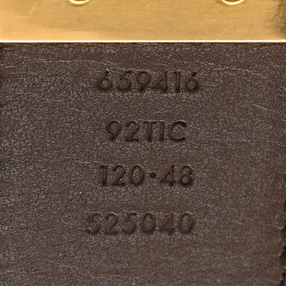 Gucci GG Supreme Monogram Plutone Calfskin Double G Reversible 37mm Belt 120 48 Beige Ebony New Acero 5 of 8