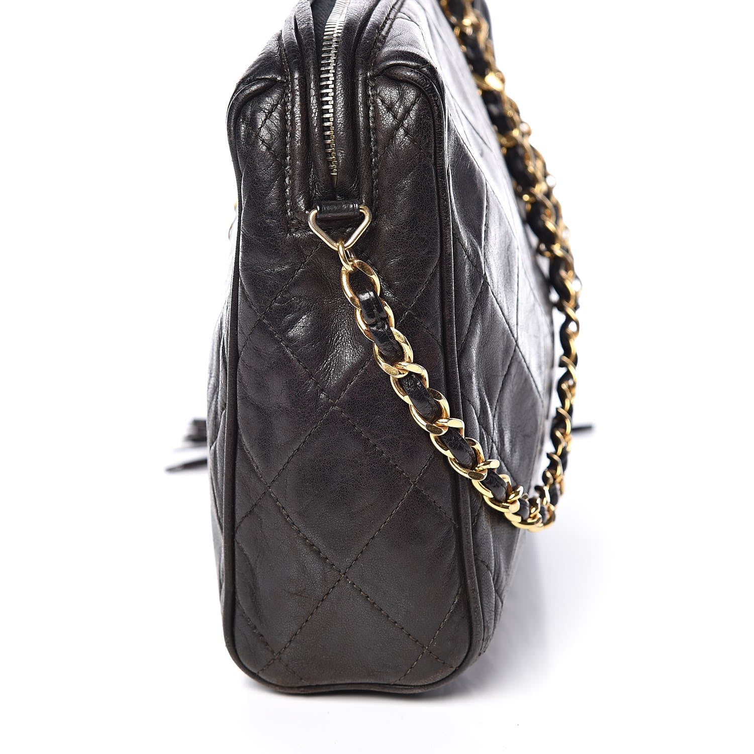 Chanel Lambskin Quilted CC Tassel Camera Case Black 13 of 19