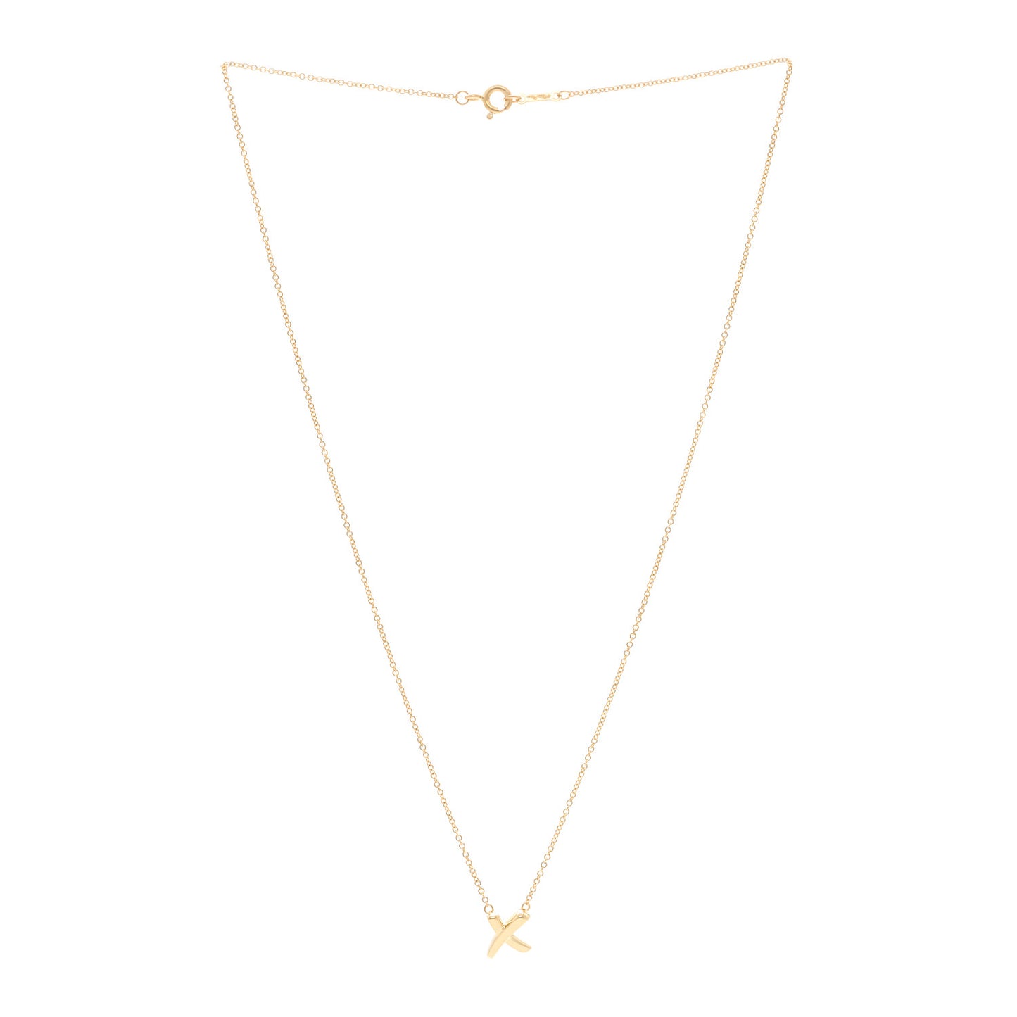 18K Yellow Gold Mini Paloma Picasso Graffiti X Pendant Necklace