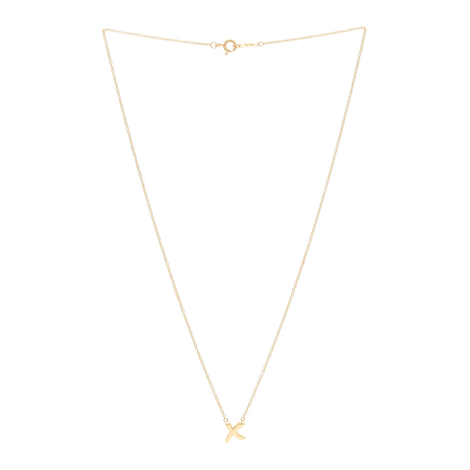 Tiffany 18K Yellow Gold Mini Paloma Picasso Graffiti X Pendant Necklace 3 of 5