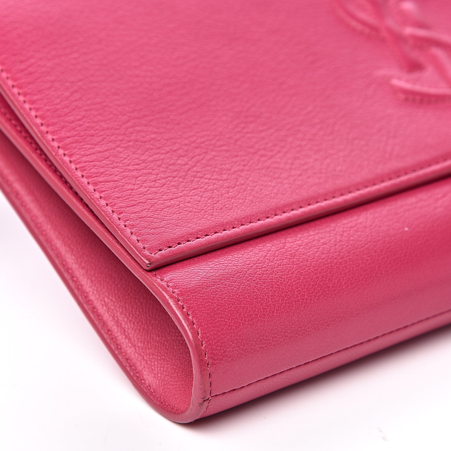Saint Laurent Goatskin Large Belle De Jour Clutch Fuchsia 7 of 11