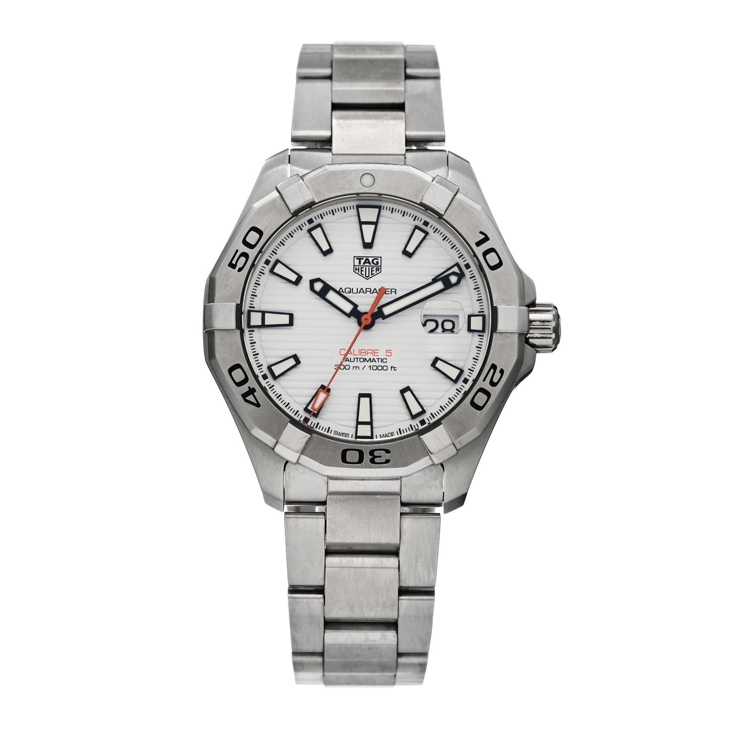 Stainless Steel 43mm Aquaracer 300M Automatic Watch White WAY2013