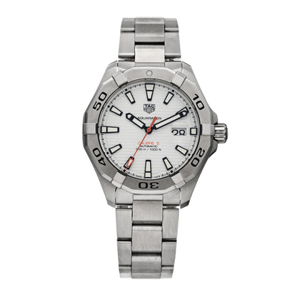 Tag Heuer Stainless Steel 43mm Aquaracer 300M Automatic Watch White WAY2013 1 of 5