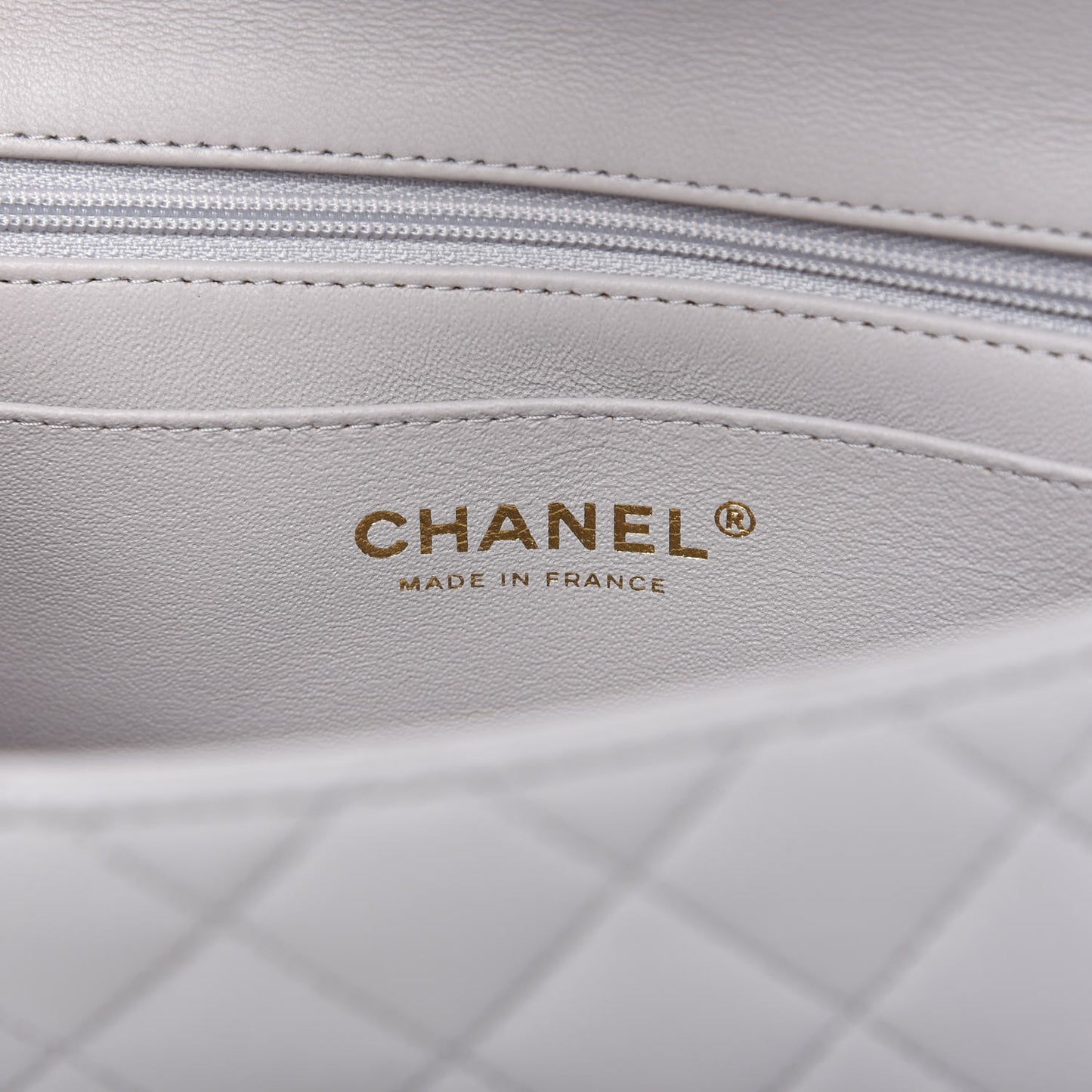 Lambskin Quilted Mini Top Handle Rectangular Flap Grey