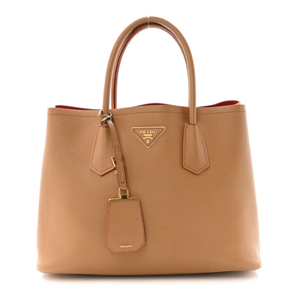 Prada Saffiano Cuir Medium Double Handle Bag Caramel Fuoco 1 of 10