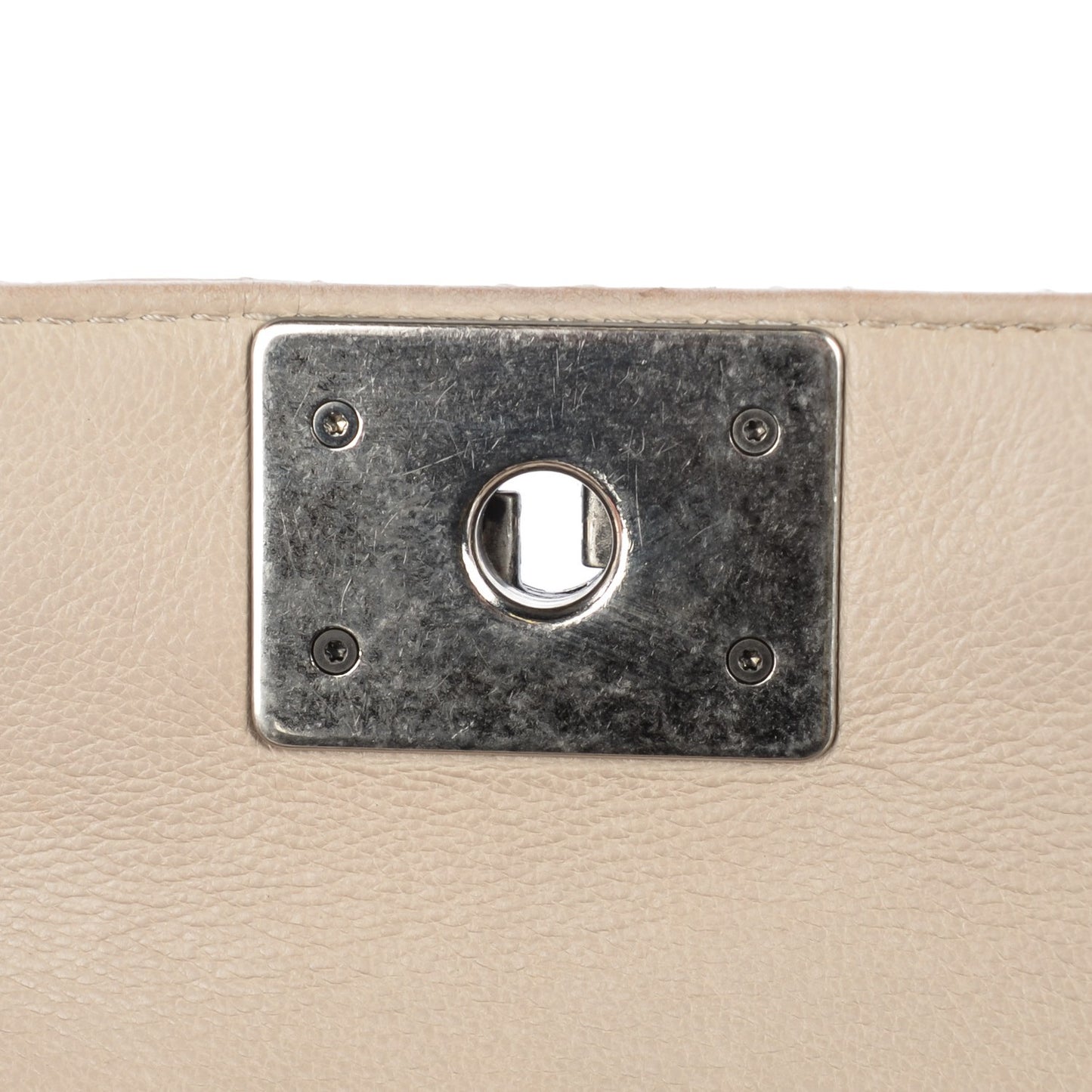 Calfskin Medium Boy Reverso Flap Beige Clair