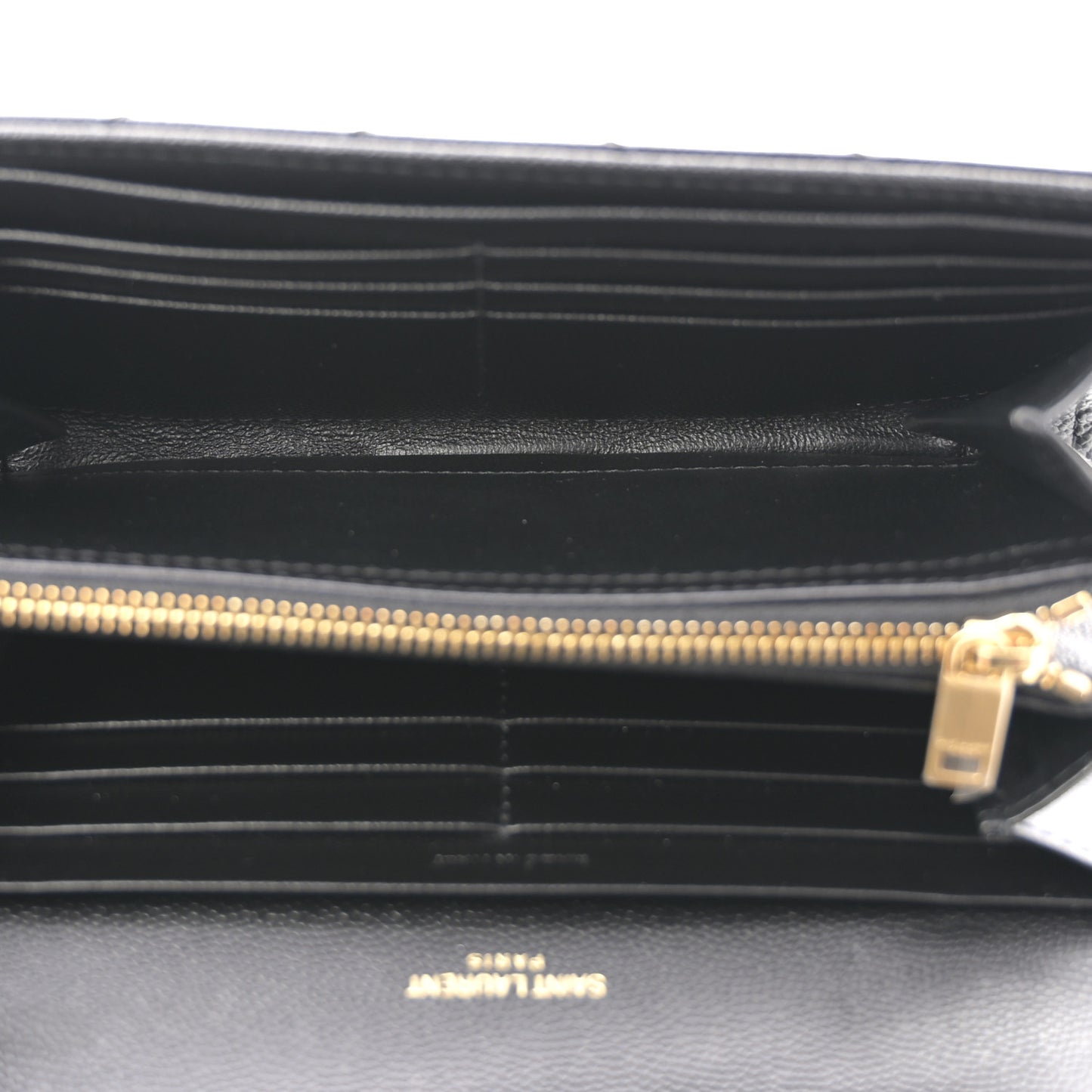 Grain De Poudre Matelasse Chevron Monogram Flap Wallet Black