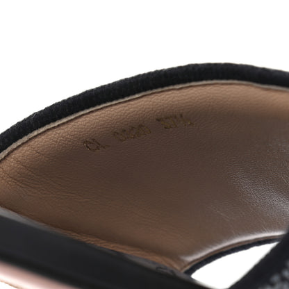 Christian Dior Canvas Tie and Dior Embroidered Dway Flat Slide Sandals 37.5 Denim 8 of 8