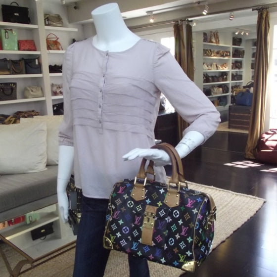 Louis Vuitton Monogram Multicolor Speedy 30 Black 2 of 10