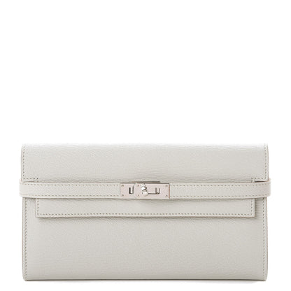Hermes Chevre Mysore Kelly Longue Wallet Gris Perle 1 of 9