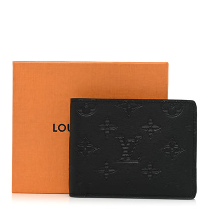 Louis Vuitton Calfskin Monogram Shadow Multiple Wallet Black 10 of 10