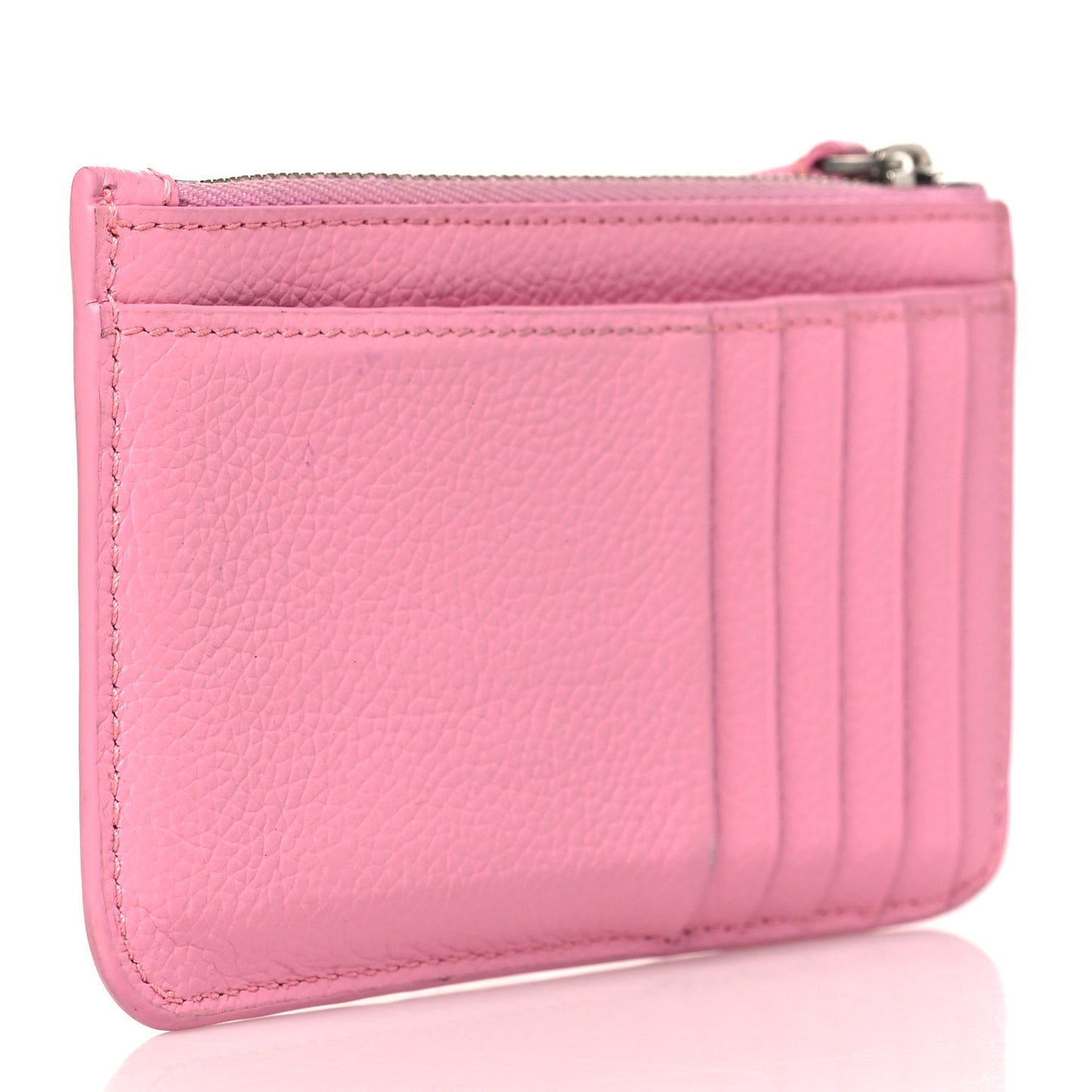 Grained Calfskin Logo Large Cash Long Coin Card Holder Rose Black