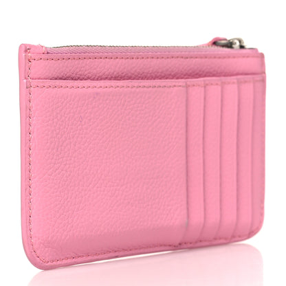 Balenciaga Grained Calfskin Logo Large Cash Long Coin Card Holder Rose Black 2 of 8