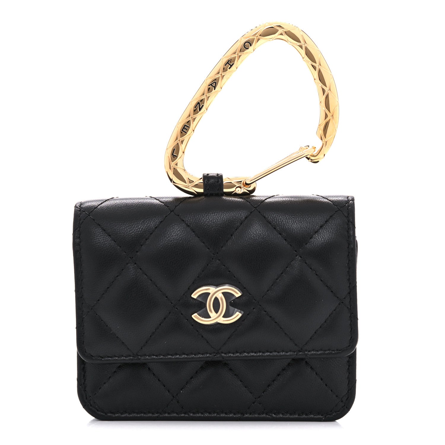 Chanel Lambskin Quilted CC Hook Card Holder Black 1 of 12