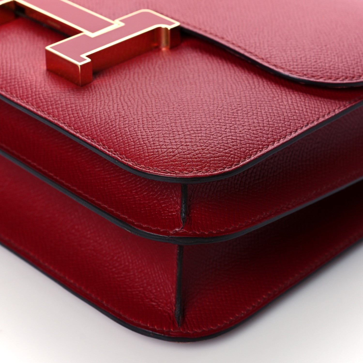 Hermes Epsom Enamel Constance 24 Rouge Grenat 10 of 10