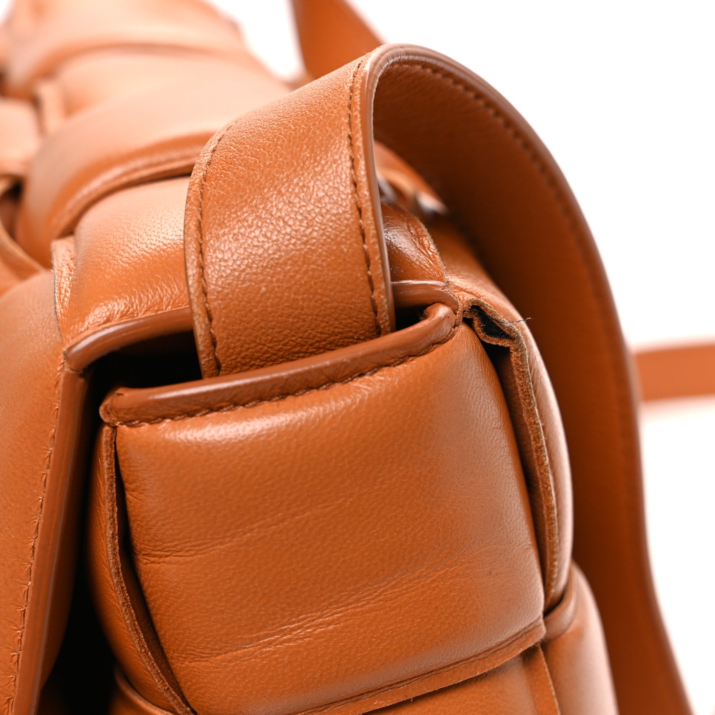 Nappa Maxi Intreccio Padded Cassette Crossbody Bag Clay