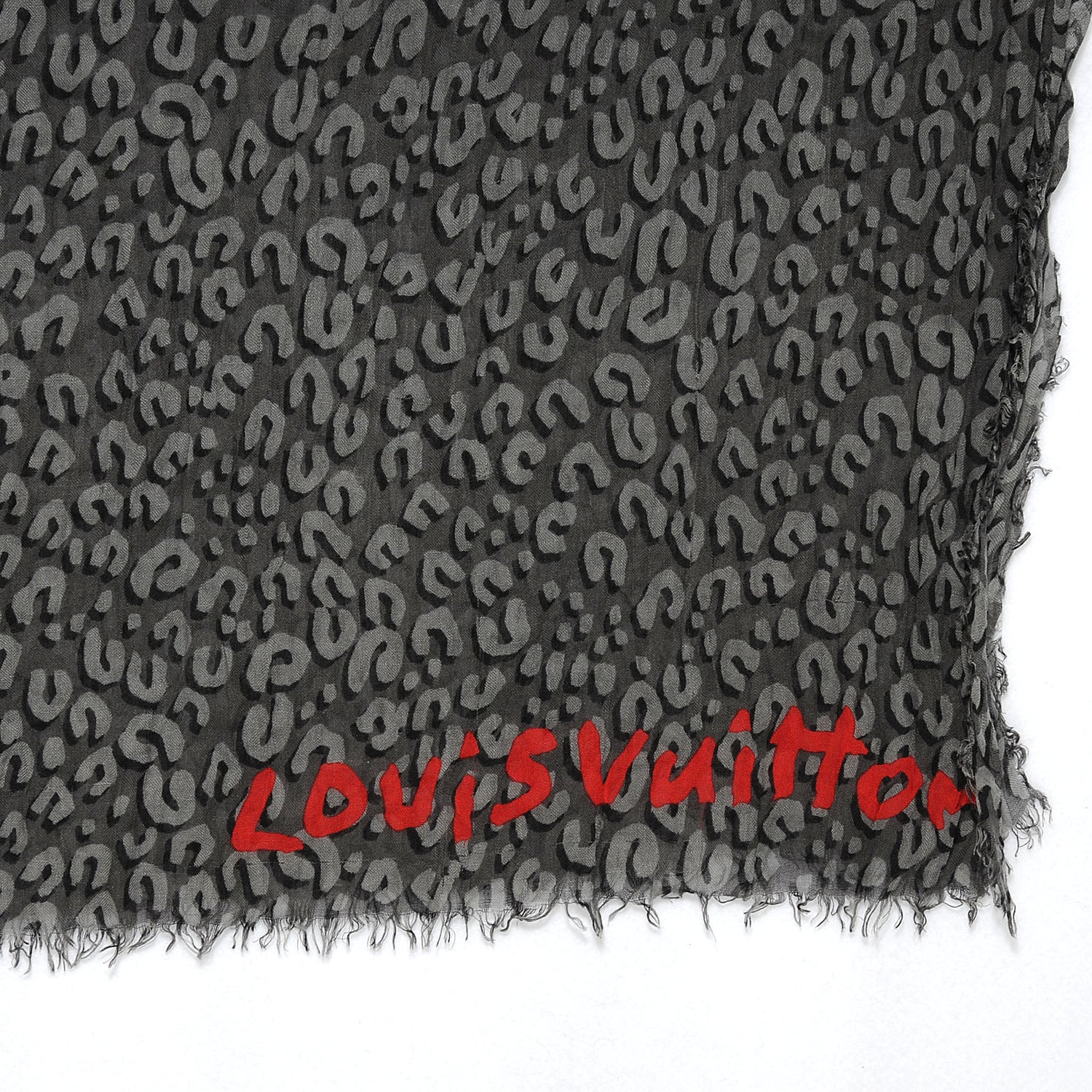 Louis Vuitton Cashmere Silk Leopard Stole Gres 4 of 7