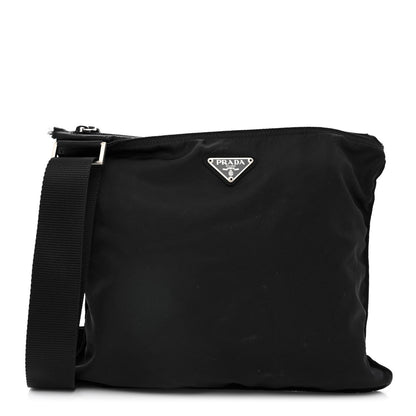 Prada Tessuto Nylon Flat Messenger Bag Black 1 of 12
