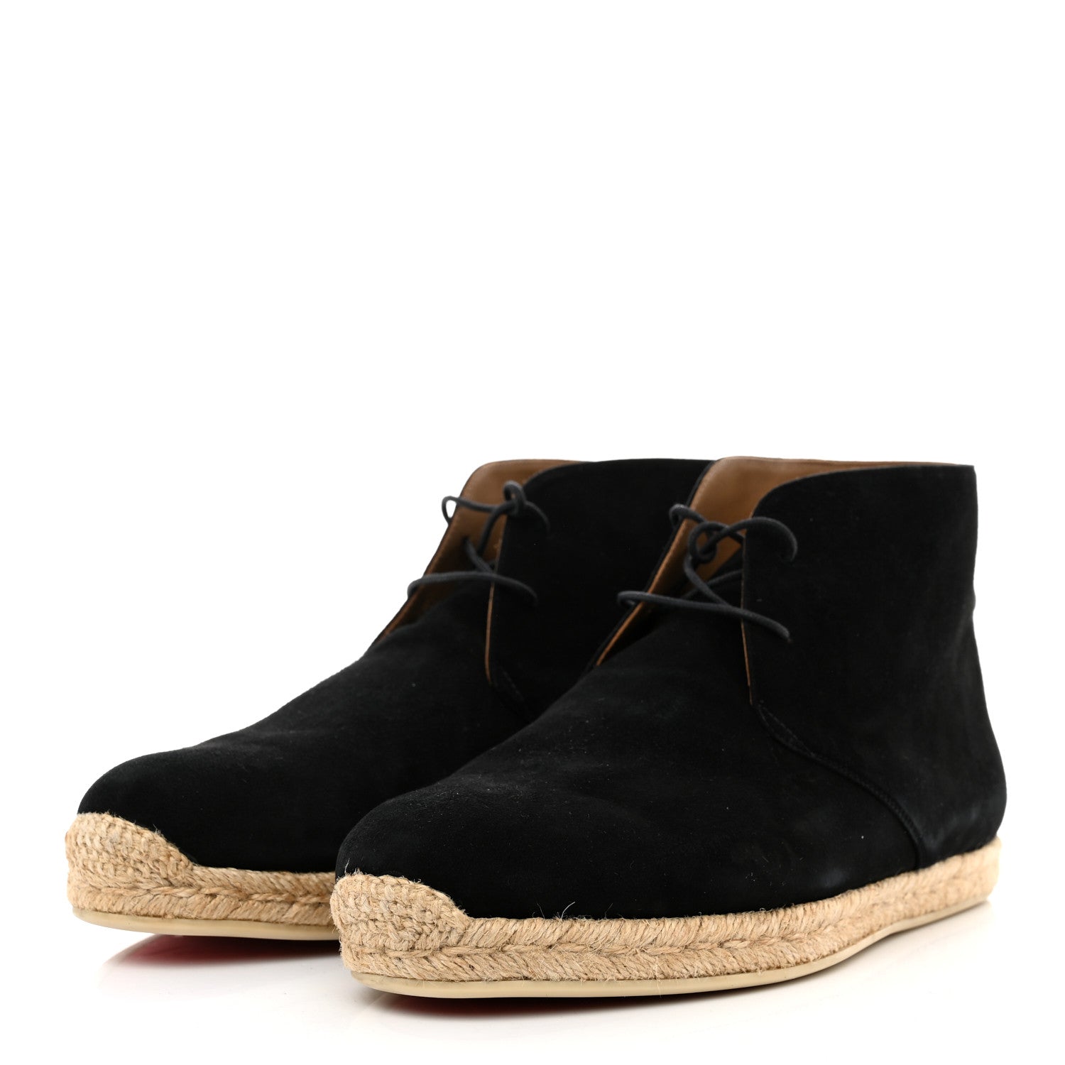 Christian Louboutin Veau Velours Mens Neocadaques Flat Lace Up Espadrilles 42 Black 3 of 7