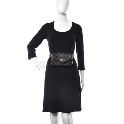 Chanel Calfskin Quilted Flap Waist Bag Black 2 of 9