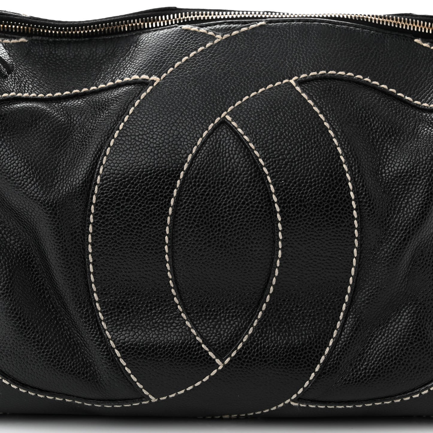 Caviar CC Stitched Medium Hobo Black