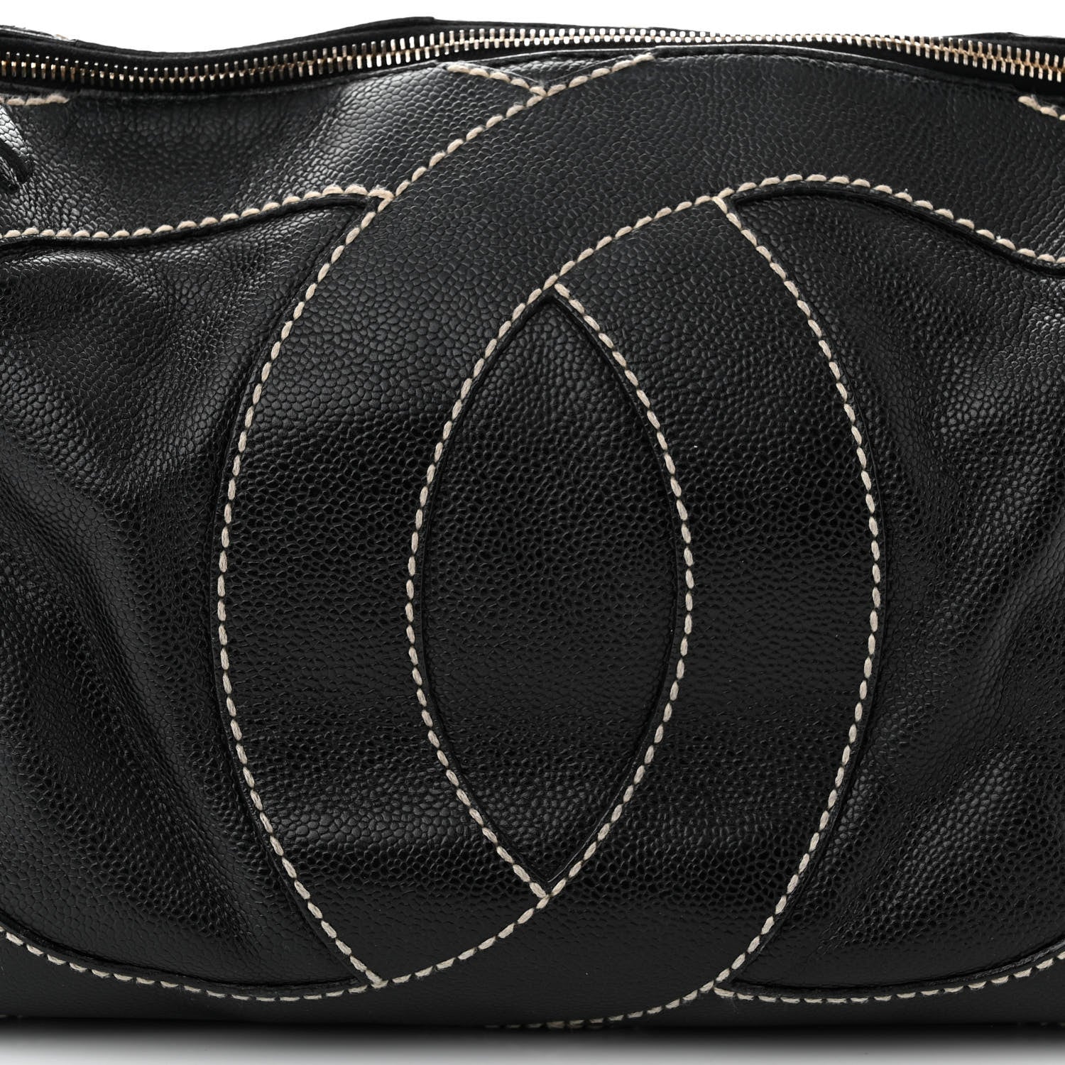Chanel Caviar CC Stitched Medium Hobo Black 8 of 12