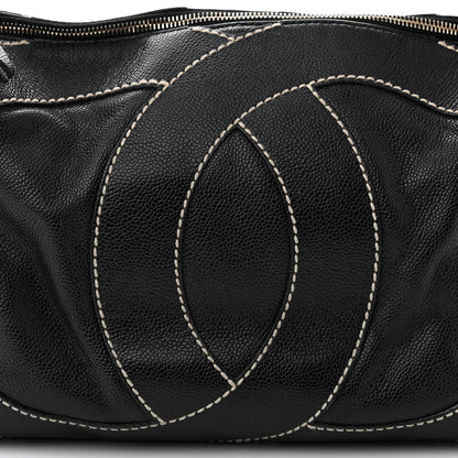 Chanel Caviar CC Stitched Medium Hobo Black 8 of 12