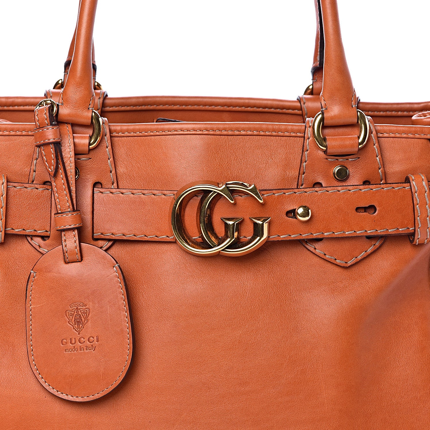 Gucci Calfskin Medium GG Running Tote Orange 10 of 10